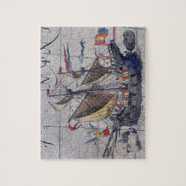 Tall Ship and Map of Pacific Ocean Legpuzzel