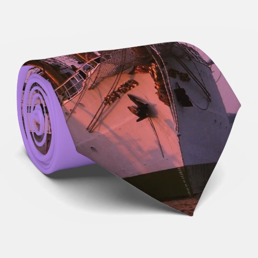 Tall Ship at Sunset Stropdas (Opgerold)