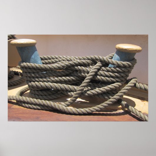 Tall Ship Bollard w Rope Poster (Voorkant)