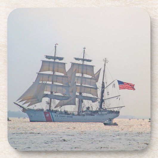 Tall Ship, Clipper ship, Sail, US Coast Guard Drankjes Onderzetter (Voorkant)
