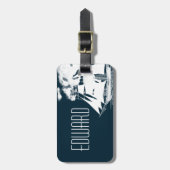 Tall Ship & Clouds Nautical Bagagelabel (Voorkant verticaal)