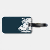 Tall Ship & Clouds Nautical Bagagelabel (Achterkant horizontaal)