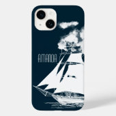Tall Ship & Clouds Nautical Case-Mate iPhone Case (Achterkant)