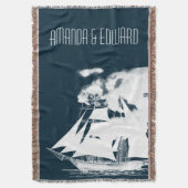 Tall Ship & Clouds Nautical Deken (Voorkant Verticaal)