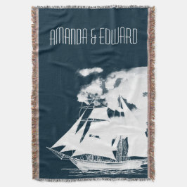 Tall Ship & Clouds Nautical Deken