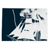 Tall Ship & Clouds Nautical Groot Cadeauzakje (Achterkant)