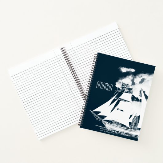 Tall Ship & Clouds Nautical Notitieboek (Binnen)