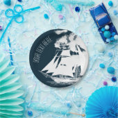 Tall Ship & Clouds Nautical Papieren Bordje (Feest)