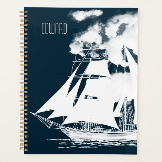 Tall Ship & Clouds Nautical Planner (Voorkant)