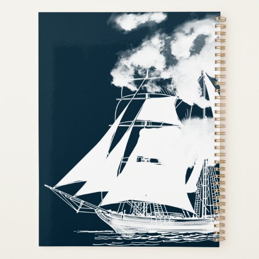 Tall Ship & Clouds Nautical Planner (Achterkant)