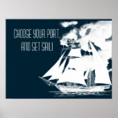 Tall Ship & Clouds Nautical Poster (Voorkant)