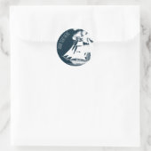 Tall Ship & Clouds Nautical Ronde Sticker (Tas)