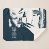 Tall Ship & Clouds Nautical Sherpa Deken (Voorkant (horizontaal))