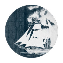 Tall Ship & Clouds Nautical