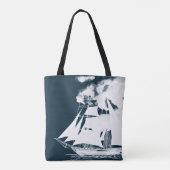 Tall Ship & Clouds Nautical Tote Bag (Achterkant)