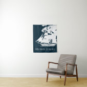 Tall Ship & Clouds Nautical Wandkleed (In situ)