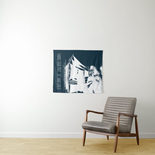 Tall Ship & Clouds Nautical Wandkleed (In Situ (horizontaal))