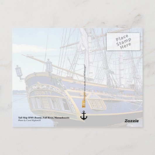 Tall Ship HMS Bounty Briefkaart (Achterkant)
