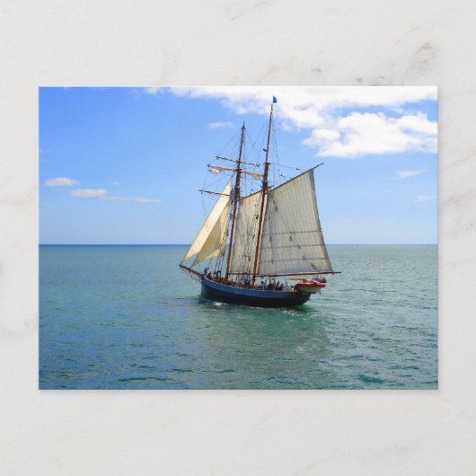Tall Ship in de baai van de eilanden, Nieuw-Zeelan Briefkaart (Voorkant)