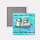 Tall Ship Magnet - Brigantine Piratenschip (Voorkant / Achterkant)