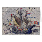 Tall Ship Map of the Pacific Ocean Wenskaart (Voorkant Horizontaal)