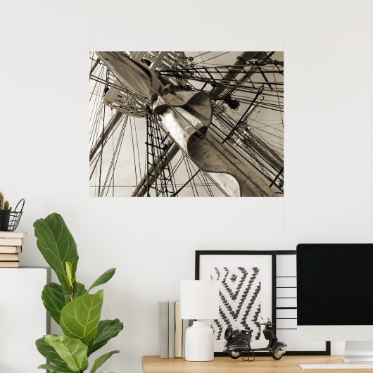 Tall Ship Mast & Sail Poster (Thuiskantoor)