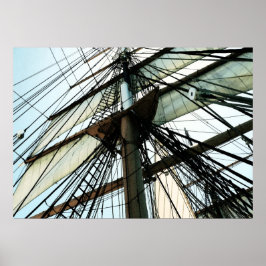 Tall Ship Mast & Sails Poster