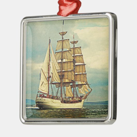 Tall Ship Metalen Ornament (Links)