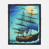 Tall Ship Nautical Fleece Blanket (Voorkant)