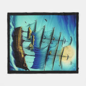 Tall Ship Nautical Fleece Blanket (Voorkant (Horizontaal))