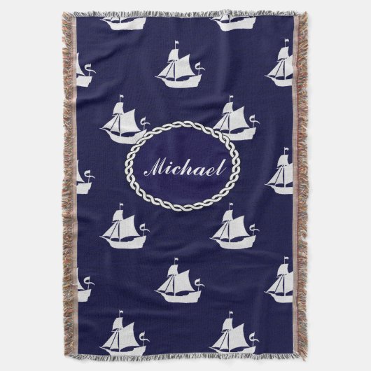Tall Ship Nautical Personalized Deken (Voorkant Verticaal)