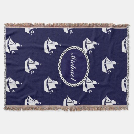 Tall Ship Nautical Personalized Deken (Voorkant)
