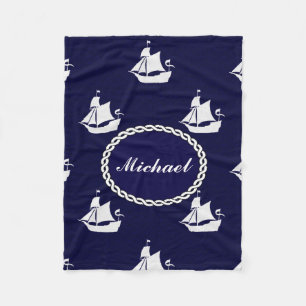Tall Ship Nautical Personalized Fleece Deken