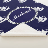 Tall Ship Nautical Personalized Sherpa Deken (3/4)
