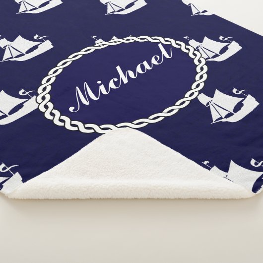 Tall Ship Nautical Personalized Sherpa Deken (3/4)