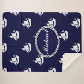 Tall Ship Nautical Personalized Sherpa Deken (Voorkant (horizontaal))