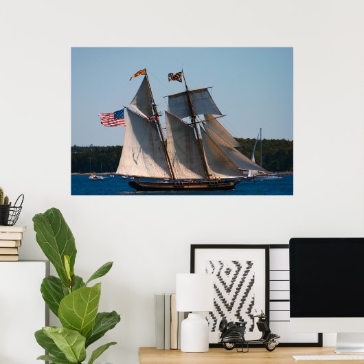 Tall Ship Pride of Baltimore Photo Poster (Thuiskantoor)