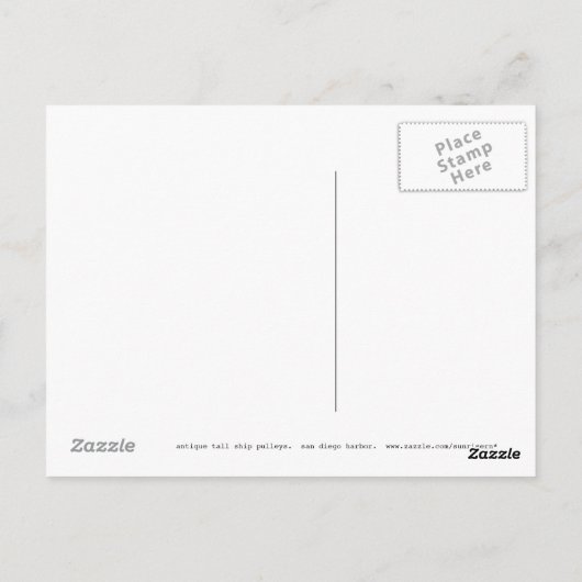  Tall Ship Pulleys Briefkaart (Achterkant)