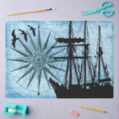 Tall Ship Sailboat Compass Roos Collage Decoupage Tissuepapier (Craft)
