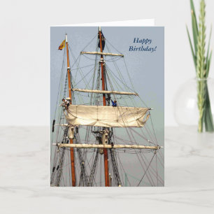 Tall Ship Seamen Furthe Sails Birthday Card Kaart