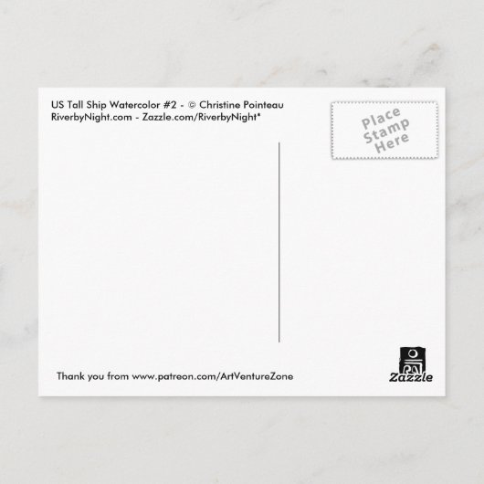Tall Ship Series #4 Briefkaart (Achterkant)