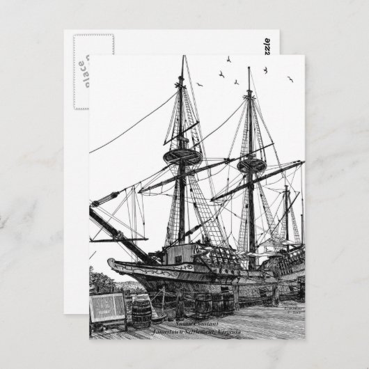 Tall Ship Susan Constant Briefkaart (Voorkant / Achterkant)