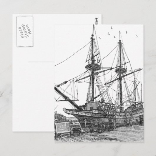 Tall Ship Susan Constant Briefkaart (Voorkant / Achterkant)