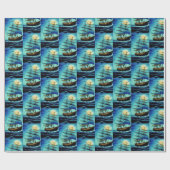 Tall Ships Nautical Cadeaupapier (Vlak)