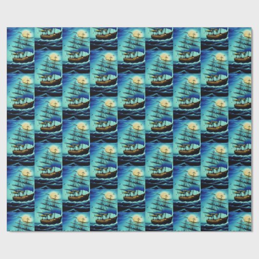 Tall Ships Nautical Cadeaupapier (Vlak)