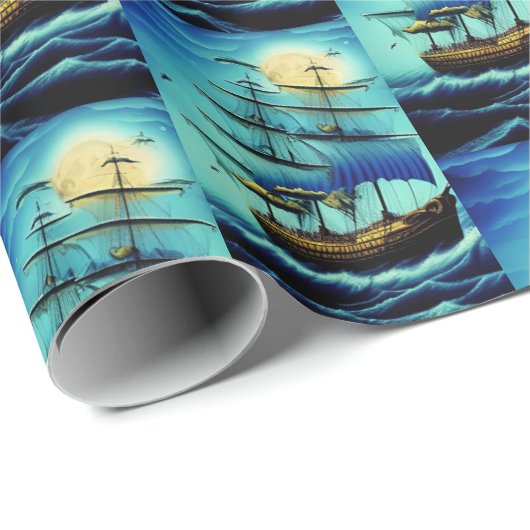 Tall Ships Nautical Cadeaupapier (Rol Hoek)