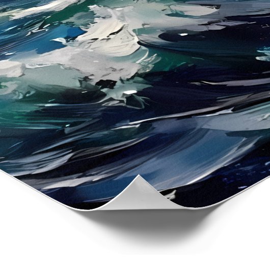 Tall Ships op een razend Zee Poster (Hoek)