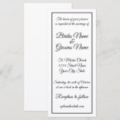 Tall Skinny Calligraphy Wedding Invitation (Voorkant / Achterkant)