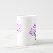 Tall Slim Bone China Delicate Pink Bouquet Tea Mok (Voorkant)