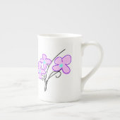 Tall Slim Bone China Delicate Pink Bouquet Tea Mok (Rechts)